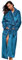 BELLOO Ladies Velvet Fleece Dressing Gown Flannel Bathrobe Full Length, Ocean Blue XL