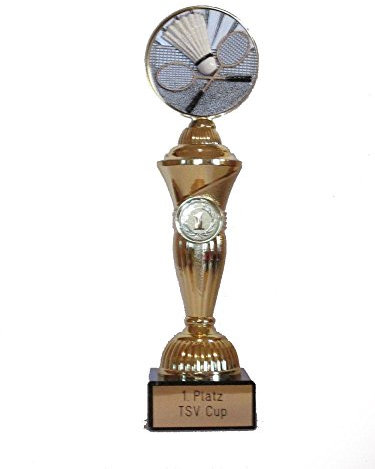 RaRu Badminton-Pokal mit Wunschgravur
