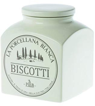 La Porcellana Bianca - Cookies Jar in Confezione Regalo - Conserva, Barattoli e Contenitori - Barattoli Cucina, Biscottiera - Porcellana - 3500 CC; 15,5x15,5xh20 cm