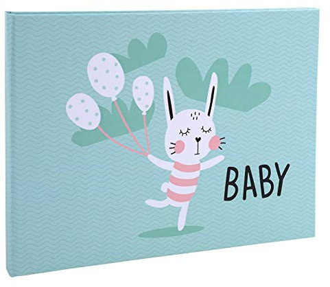 Exacompta 11230E Premium Fotoalbum Baby für 60 Fotos, perfekt für Ihre Baby- und Kinderfotos zum selbstgestalten Fotobuch grün