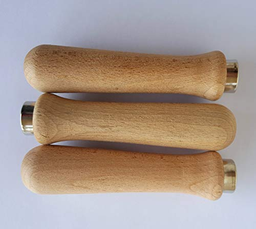 3 x Wooden Handles Fit Large Skewer 6.25mm Cypriot Greek BBQ Foukou Black or Blue