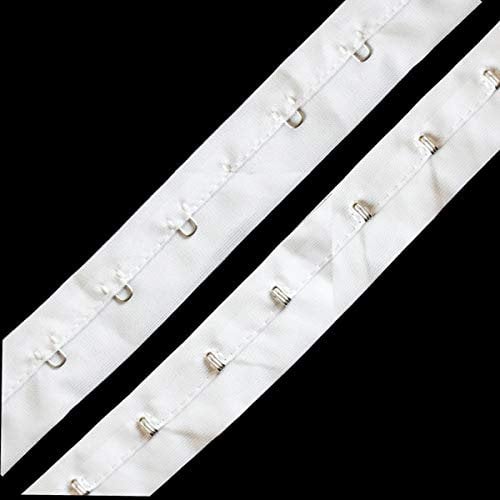 Trimming Shop Haken- und Ösenband, Stoffbefestigung zum Personalisieren und Gestalten von Kleidung, DIY-Projekten, Kleidungsstücken, Dessous, Weiß, 25 mm, 5 Meter