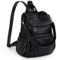 UTO Damen Rucksack Leder PU Cabrio Schulrucksack Rucksackhandtaschen Multifunktionsrucksack mit Quasten Lässige Schultertaschen Für Arbeit Schule Große Kapazität Reißverschluss Umhängetasche Schwarz