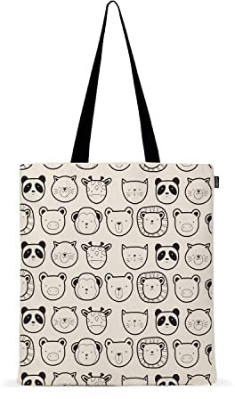 Eco Right Sac fourre-tout en toile esthétique pour femmes, sacs en coton mignons, tendance et réutilisables pour l'école, le shopping la et la plage