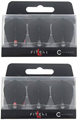 L-Style Dart Flights: L4 PRO Kite - Zwei Pack - für Soft Tip und Steel Tip Darts - Schwarz