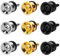 MengH-SHOP Gitarrengurt Knöpfe Metall Gitarrengurt Endknopf mit Befestigungsschrauben und Gummi Kissen für Klassische Elektrische Akustik Gitarre Bass Ukulele 9 Pack (Gold, Silber, Schwarz)