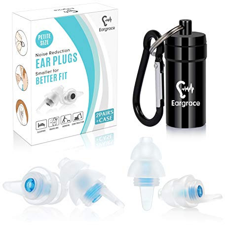 Eargrace Ohrstöpsel zum Schlafen - 2 Paar Soft Noise Reduktion für Kleine Gehörgänge, Gehörschutz für Schnarchen, Reisen, Konzerte, Laute Veranstaltungen - Blau