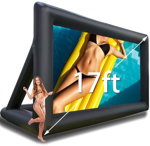 Screen Protector Tempered Glass Compatible with Full Coverage, HD ClearsLXY34117FT Inflatable Movie Screen with Stand for Outside-Support Re