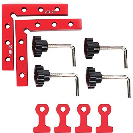 2 Pezzi Piazze di Posizionamento a 90 Gradi Squadre in Lega di Alluminio Anodizzato con 4 Morsetti Righello ad Angolo Retto per Falegnameria e Lavorazione del Legno