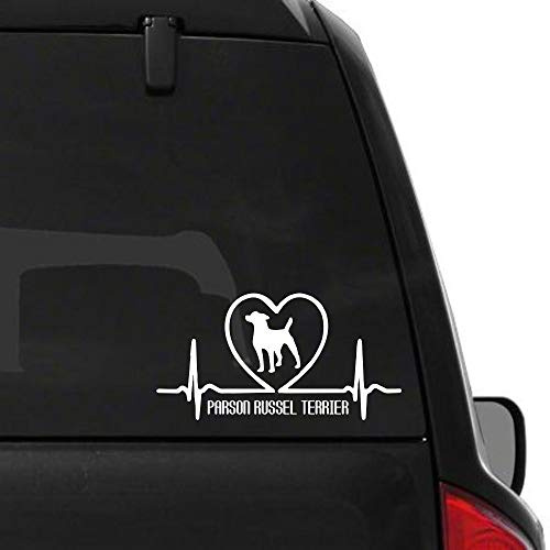 myrockshirt Herzschlag Parson Russel Terrier ca 25cm Hundeliebe Heartbeat Dogs Aufkleber Sticker Autoaufkleber Wandtattoo