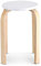 Cocoarm Holzhocker Stapelhocker 1 Stück Hocker Holz Rund Küchenhocker Esszimmerhocker mit Rutschfester Matte Anti Rutsch Badezimmer Hocker Badhocker aus Massivem Bugholz Home Wohnzimmermöbel Weiß
