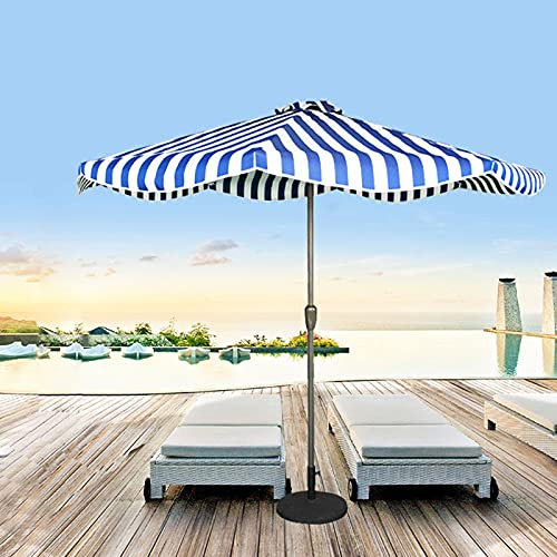 0℃ Outdoor Sonnenschirm Balkonschirm Ø 270cm mit Kurbel-kippmechanismus, Marktschirm UV-Schutz UPF50+, 8-teilig, Regenfest Gartenschirm, Sonnenschutz für Balkon und Terrasse,Blau
