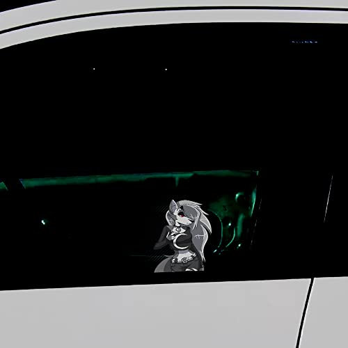 Helluva Boss Loona Furry Auto-Aufkleber – Anime Peeker Sticker 13 cm – Hochwertiger Manga Fanartikel für Autos, Laptops & mehr