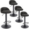 EUGAD Tabourets de Bar Lot de 4, Chaise de Bar en Similicuir, Pivotant, Hauteur Réglable, avec Dossier et Repose-Pieds, Hauteur du Siège 61-82cm, Anthracite 0913BY-4
