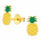 Monkimau Ananas Ohrstecker Ohrringe aus 925 Silber Schmuck Silberohrringe Medizinisch für Kinder Mädchen Damen Frauen Gold plattiert