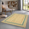 Taracarpet Jute Teppich Sisal Optik mit Bordüre Kurzflor Boho modern für Wohnzimmer Schlafzimmer nachhaltig Natur-Teppich grün 080x150 cm