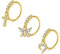Mayhoop Nasenring 20G Nasenpiercing Hoops Goldene Kreuz Schmetterling Herz CZ Knorpel Helix Ohr Piercing Schmuck für Frauen Männer 3Stk