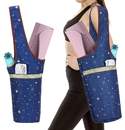 KYKU Blaue Yogamatten-Tasche, extra große Yoga-Taschen und Tragetaschen, für mehr Yoga-Zubehör, passend für die meisten Matten