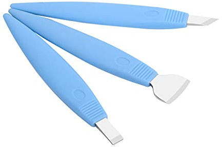 ToolsAccessories, 3Pcs Strumenti per Taglierina per Pedicure in Acciaio Inossidabile Correzione delle Unghie dei Piedi Incarnite Rimozione della Pelle Morta (Blu scuro)