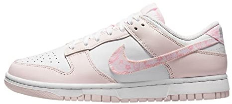 Nike Baskets Basses Dunk pour Femme, Blanc nacré, Rose Moyen, Rose Tendre, 5