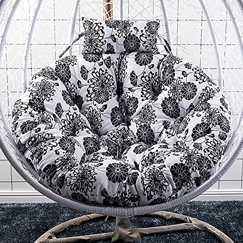 IMYOGI Hängekorb-Stuhl-Kissen Hängendes Schaukel-Stuhl-Kissen mit Kissen-Stuhl-Kissen-Weiden-Hängerei-Stuhl-Nest-Hängematten-Kissen für Patio-Garten (Größe: 120 × 120 cm, Farbe: K)