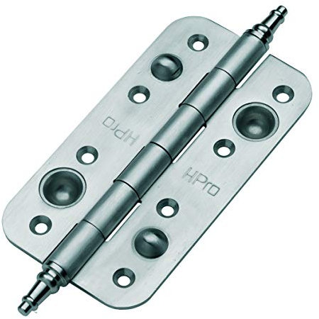 AZERODESIGN-Bisagra de SEGURIDAD, acero INOXIDABLE 18/8, PACK de 3 bisagras. medidas 150X80X3MM, Cantos Redondos, con Remates, bisagra portón puerta de Madera desmontable, anti palanca