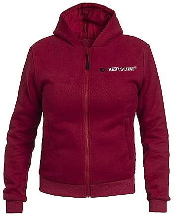 BERTSCHAT Beheizbarer Hoodie Damen – Heizjacke mit 5 Heizzonen & 3 Stufen | Inkl. Powerbank & USB-Ladefunktion | Für Winter & Outdoor | Burgund | M