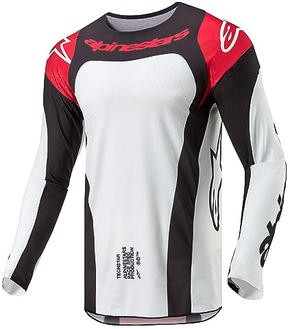 Alpinestars 3767024-7064-L Techstar Ocuri Jersey Lt Blue/Ylw Fluo/Red Berry Lg