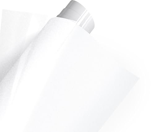 POLI-TAPE TUBITHERM® FLOCK Transferfolie mit samtartiger Oberfläche für Textilien – Flockfolie zum Aufbügeln, Plotterfolie für DIY Shirts, Weiß, 30,5 cm x 61 cm
