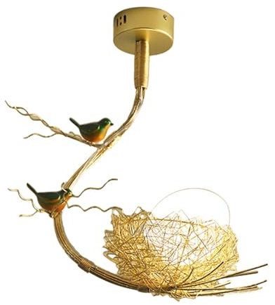 Baoblaze Vögel Kronleuchter Pendelleuchte, Elegante Dekoration, nordische Moderne Hängelampe, Deckenleuchte für Club, Wohnheim, Bauernhaus, Bar, Büro, Warmes Licht A