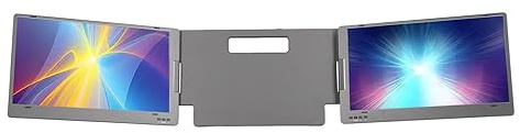 Dpofirs Tragbarer 14-Zoll-Laptop-Extended-, FHD 1080P HDR IPS Dual-Screen-Laptop mit Verstellbarem Ständer, Bildschirmverlängerung für Bis zu 15,6-Zoll-Laptops Zum Spielen und