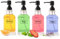 YOUEON 4 Stück 550 ml Handseifenspender aus Glas mit Pumpe, Dicker Seifenspender mit Rostfreier Edelstahlpumpe und 24 Aufklebern, Dsih Seifenspender Set für Küche, Bad