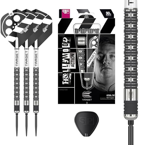 Target Darts Chris Dobey Hollywood Action 90% Tungsten Steel Tip Swiss Point Dart Set – 22G Player Edition Darts, Pro Grip Shafts & Pro Ultra No.2 Flights, inkl. SP Tool