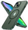 Hensinple Magnetica Cover per iPhone 13 / Cover iPhone 14 con Vetro Temperato [Compatibile con MagSafe],Custodia Traslucida Opaca Protezione Antiurto Resistente ai graffi Sottile Case - Verde Scuro