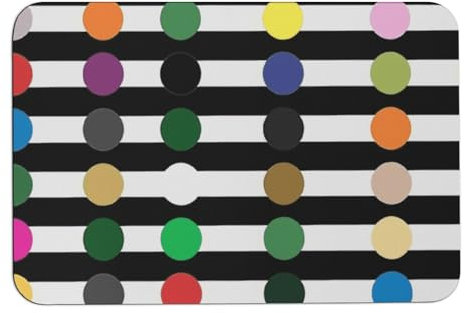 Badematte, saugfähig, Kieselgur, rutschfest, schnell trocknend, Badematte für Dusche, Badewanne, Küche, Badezimmer, Teppiche, 60 x 40 cm, Regenbogenfarben, gepunktet, Schwarz und Weiß