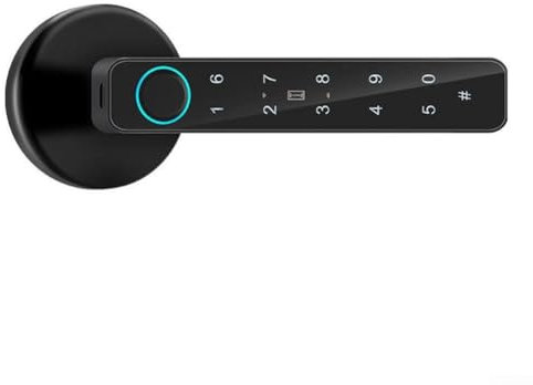 100 serrature digitali per porte con impronte digitali, con codice senza chiave, per interni in legno, con direzioni regolabili, facile installazione (nero)