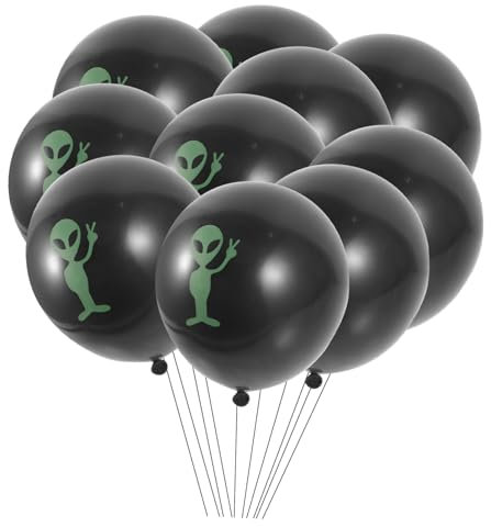 VICASKY 100 Stück Hochzeits Luftballons Emulsion Große Alien Luftballons Alien Geburtstagsdekoration Babyparty Luftballons