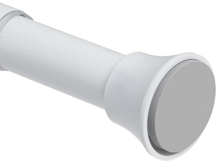 PadPure Edelstahl Duschvorhangstange ohne Bohren Ausziehbar 76-103cm Spannstange Teleskop Gardinenstange & Spannstange für Badezimmer, Balkon, Schrank (1 Stück Weiß)