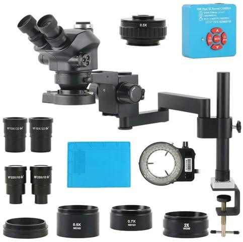 Microscopio Objetivo for microscopio trinocular estéreo parfocal simultáneo de 3,5 X a 100 X y 200 X, 55 MP, HDMI, USB, Tipo C, cámara Digital