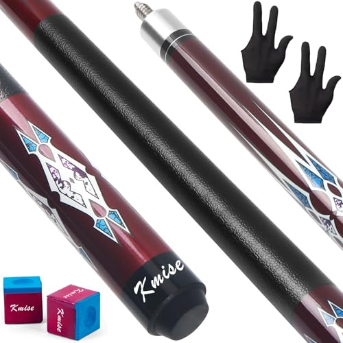Kmise Pool-Queue-Set – 147 cm Langer Queue, professioneller Billardqueue aus kanadischem Ahorn, für Erwachsene, 510–595 g, geeignet für Billardtische in Bars und Wohnhäusern