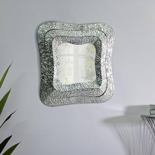 Dmora Spiegel Jari 74x79h cm Silber Strukturglas