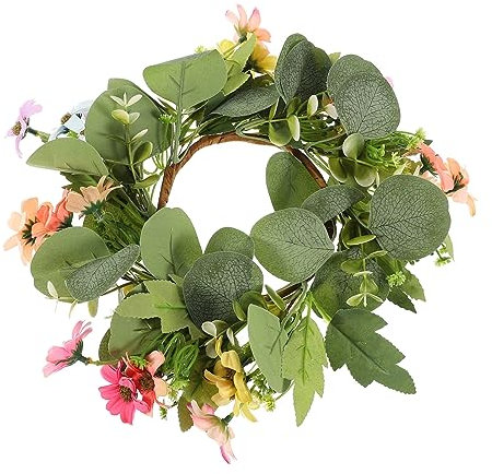 GRIRIW Eukalyptusblätter-Kranz Frühlingssaison Türkranz Künstliche Eukalyptusblätter Dekorativer Hängekranz Zufälliger Stil