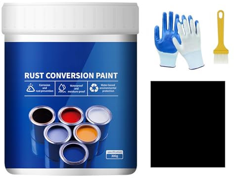 Rust Converter Paint, 300g/500g/1kg Weatherproof Rust Converter Paint for Metal (Black,300g)