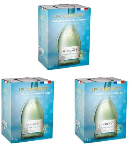 J.P. Chenet - Original Colombard Sauvignon Weißwein aus Gascogne, Frankreich - Großpackungen Wein Bag in Box 5l (1 x 5 L) (Packung mit 3)