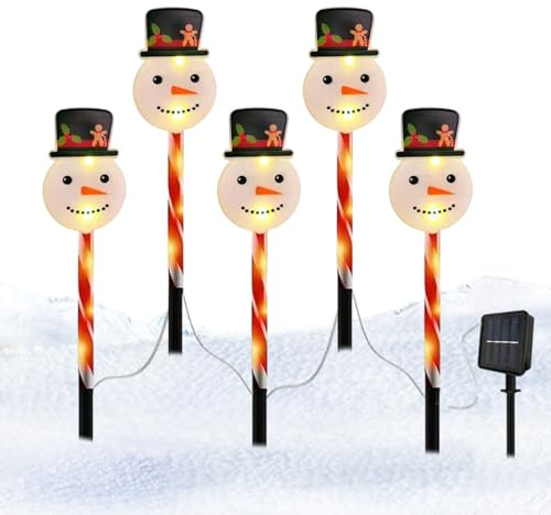 Biniveil Christmas Vorgarten Markierungsleuchten,LED Weihnachtslandschaftsbeleuchtung - Solarbetriebene wasserdichte Deko Für Innen Außen Garten Rasen Terrasse Dekorationsbeleuchtung