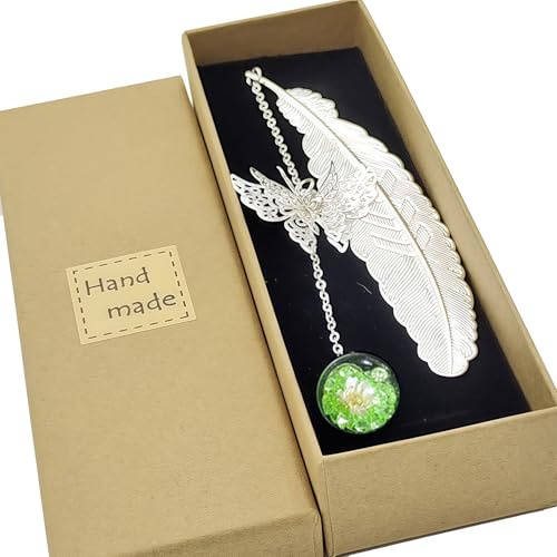 1 Stück Metall Feder Lesezeichen aus Eisen, Silber Bookmark für Bücher, Hochwertiges Eisenmaterial 11x2.3cm (Leichtgewicht 10g), Geschenk für Kinder, Lehrer, Studenten und Buchliebhaber (Silber)