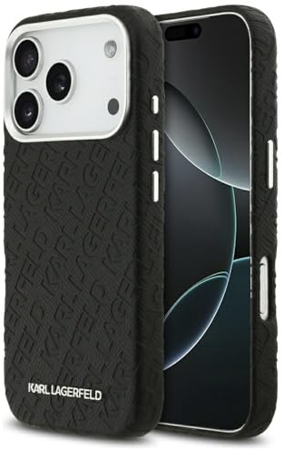 CG MOBILE Karl Lagerfeld FW Stamped Karl kompatibel mit MagSafe Hülle für iPhone 17 Pro (Schwarz)