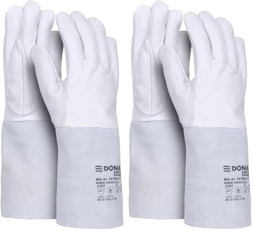 DONAU SAFETY Guanti da saldatore in pelle di capra per saldatura TIG/taglia 9, 1 paio/soft ouch, molto morbidi e piacevoli/da lavoro in pelle/pelle guanti protettivi (Confezione da 2)