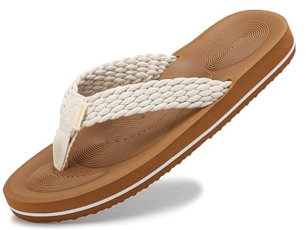 ARRIGO BELLO Flip Flops Mujer Chanclas Piscina Playa Verano Sandalias Antideslizante Chancletas Duraderas Cómodas Elegantes Talla 36-41 (Blanco，39)