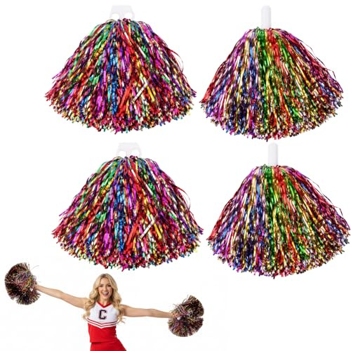 4 Stück Pom Poms Cheerleading, Pompoms Cheerleading, Cheerleader Pompons, Professionelle Cheerleader-Ausrüstung, Für Sportveranstaltungen Tanzpartys Schulfeiern Ballspiele Karnevalspartys Verwendet